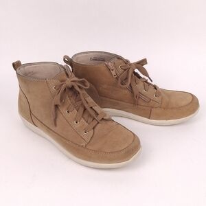 Vionic Shawna sneaker boots leather comfort arch support weather resistant tan